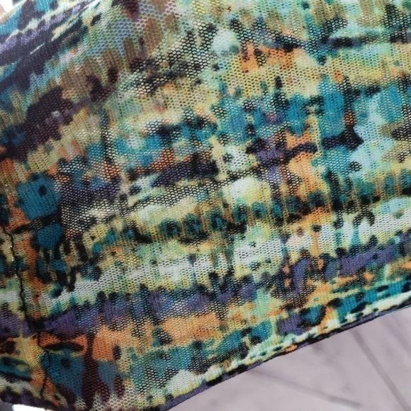 Larry Levine Green Multi Colored‎ Medium Scoop Neck Blouse - Picture 5 of 8